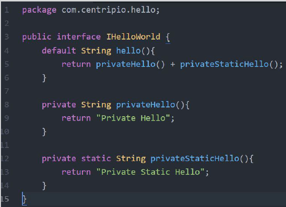 Java 9 métodos privados